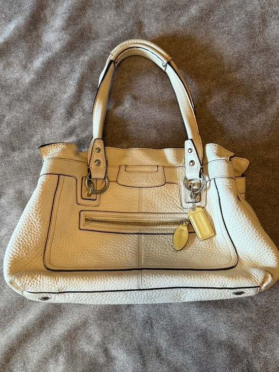 Coach Handbags - COACH Penelope Ivory Pebbled Leather Shoulder Handbag F14686